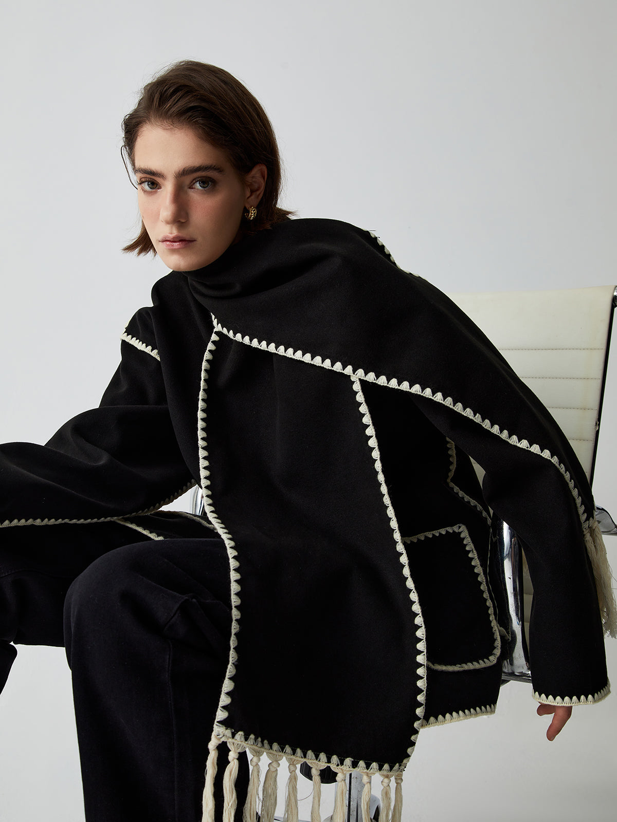 Tailored Jacket with Matching Scarf