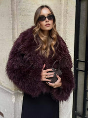 Cropped Faux Fur Coat