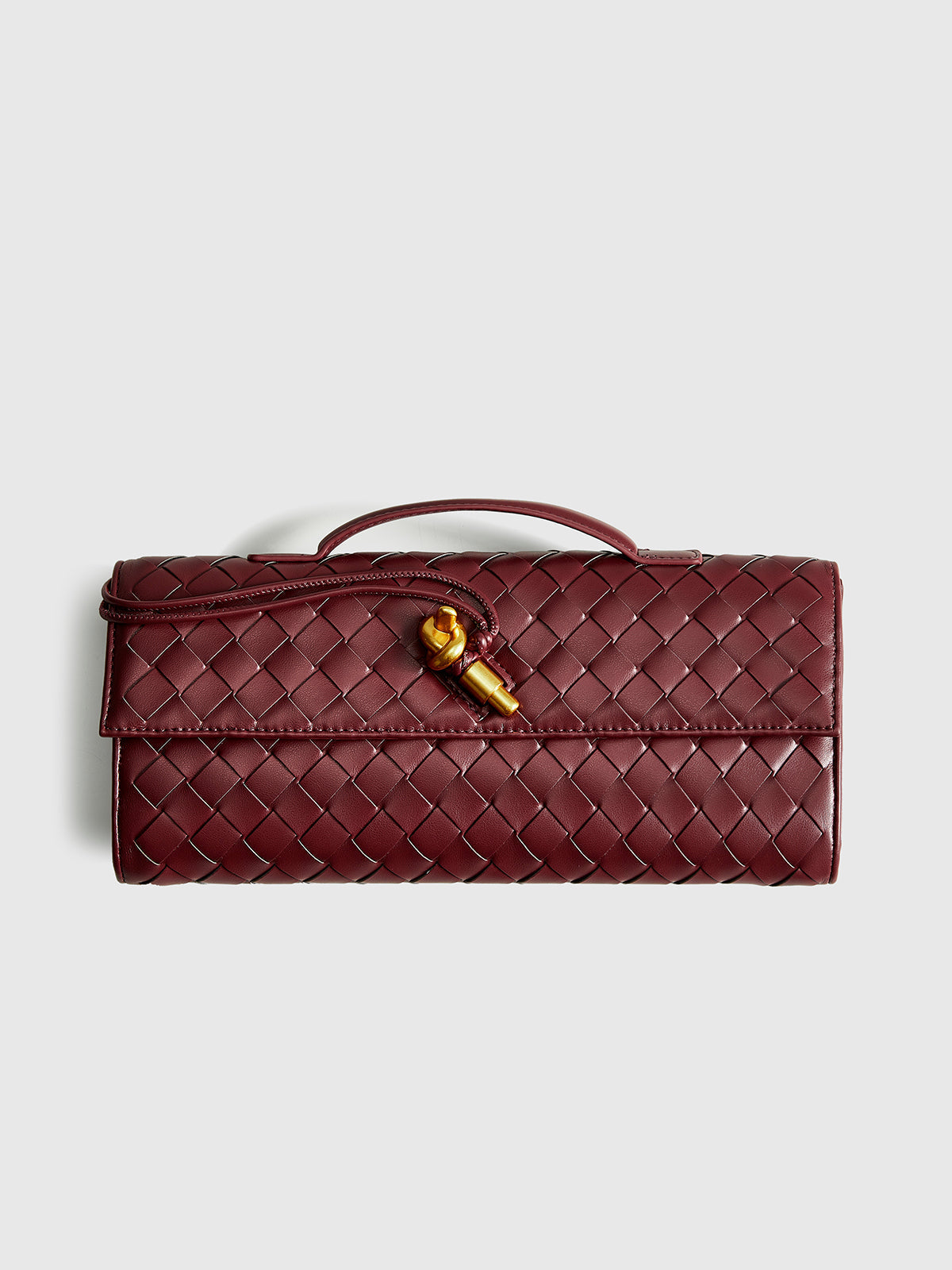 Woven Flap Clutch Handbag