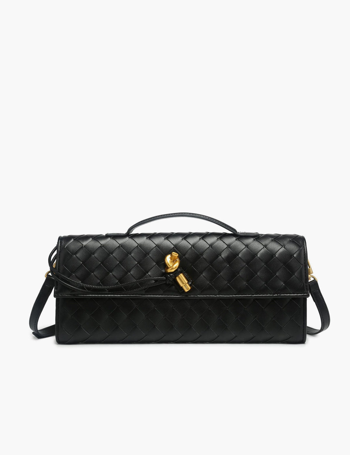 Woven Flap Clutch Handbag