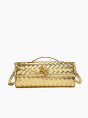 Woven Flap Clutch Handbag