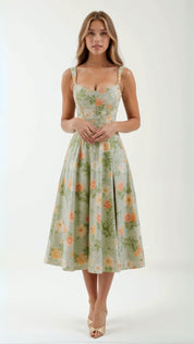 Dahlia Floral Midi Dress