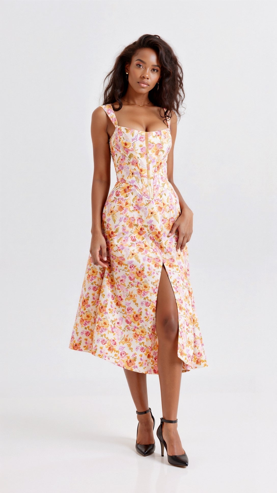 Dahlia Floral Midi Dress
