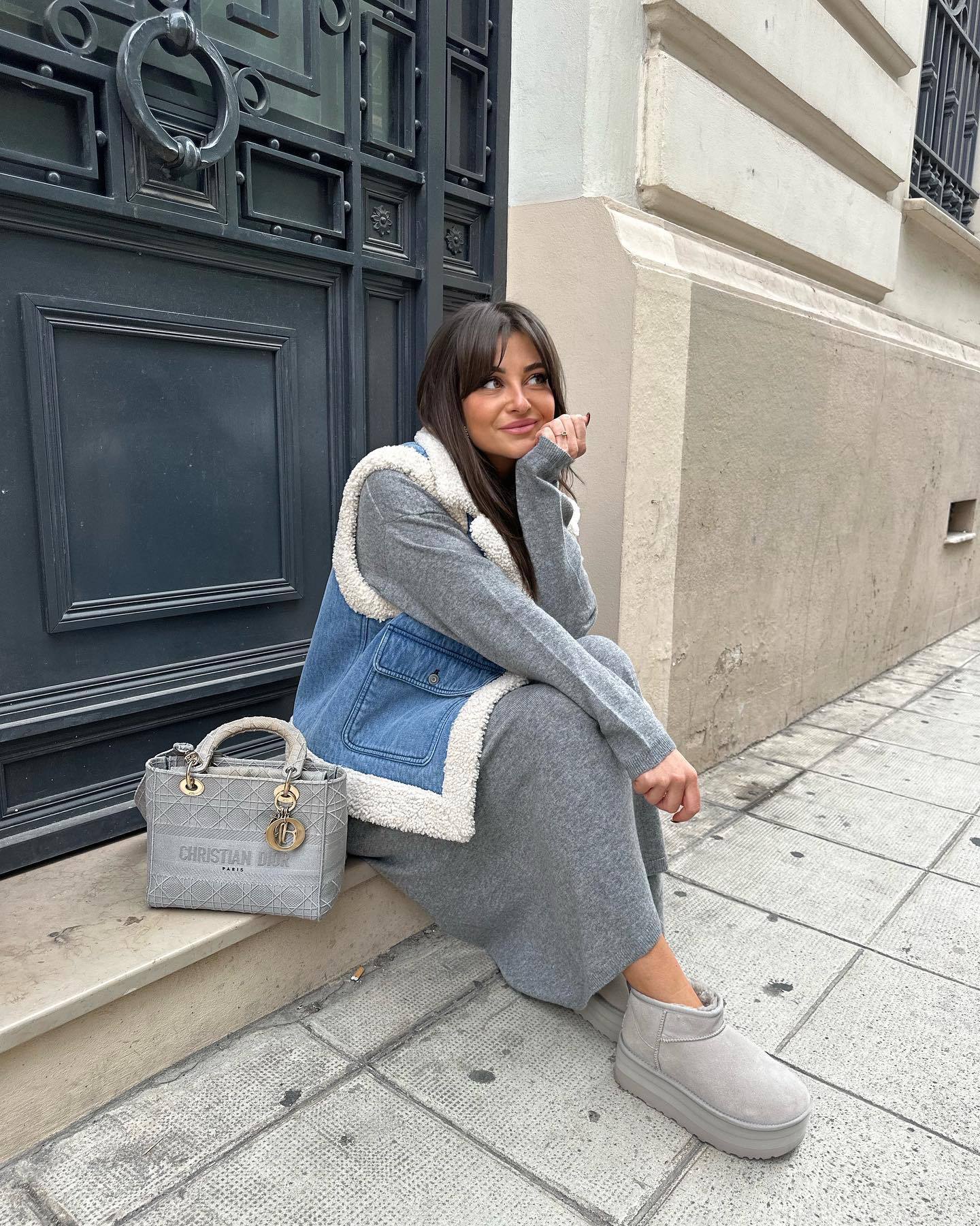 Vintage Shearling Denim Vest