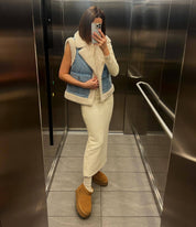 Vintage Shearling Denim Vest