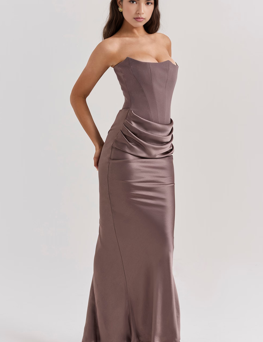 Mia Strapless Corset Maxi Dress