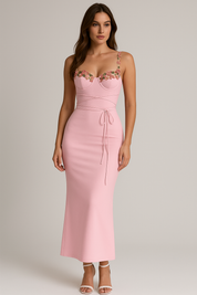 Flower Embroided Maxi Dress