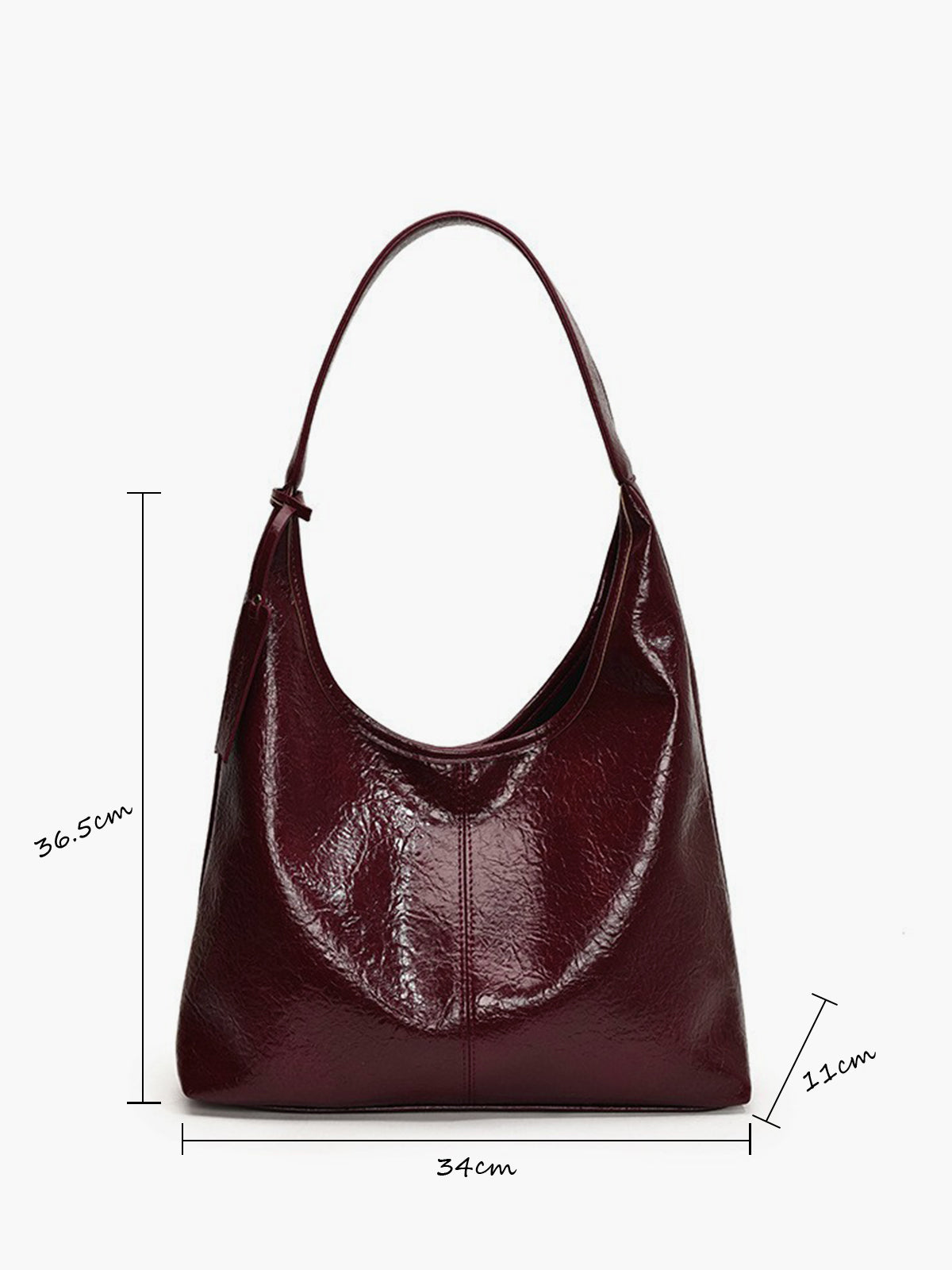 Glossy Soft-Structured Hobo Bag