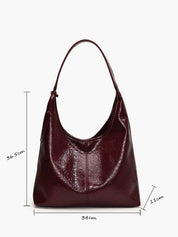 Glossy Soft-Structured Hobo Bag