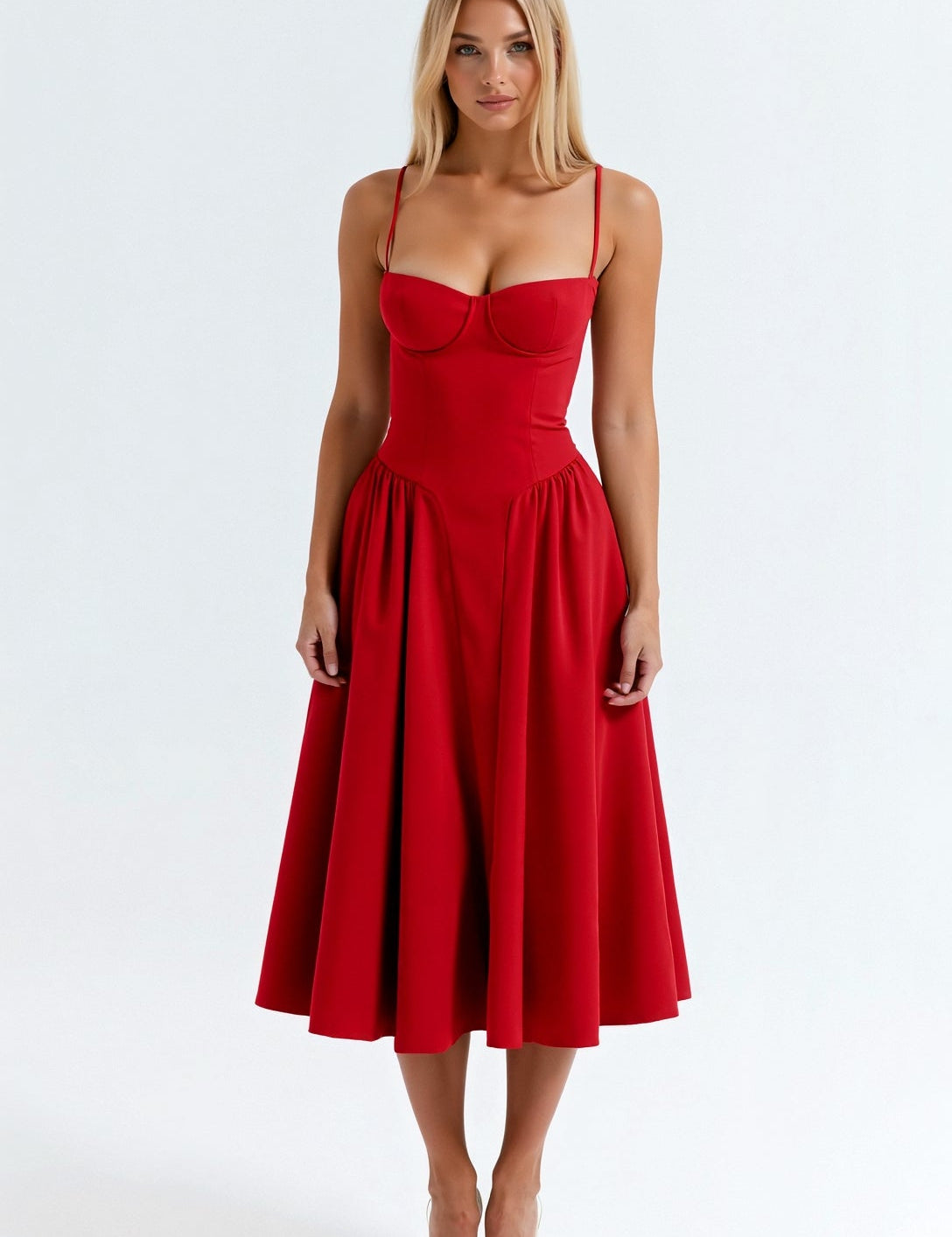 Odette Cute Corset Midi Dress