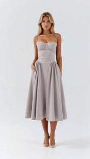 Odette Cute Corset Midi Dress