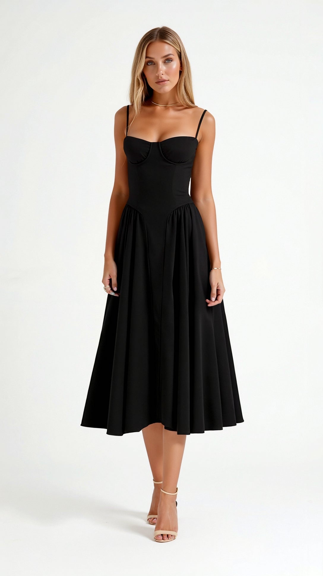 Odette Cute Corset Midi Dress
