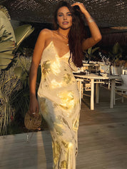 Elegant Yellow and Gold Maxi Dress