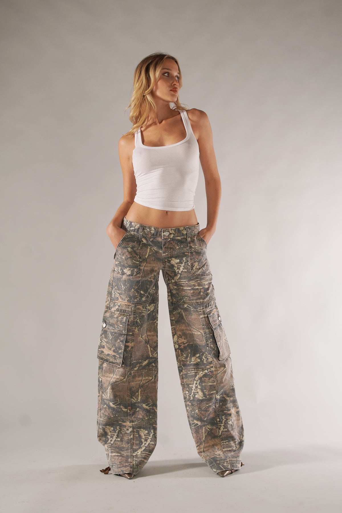 Camo Cargo Pants with Utility Pockets