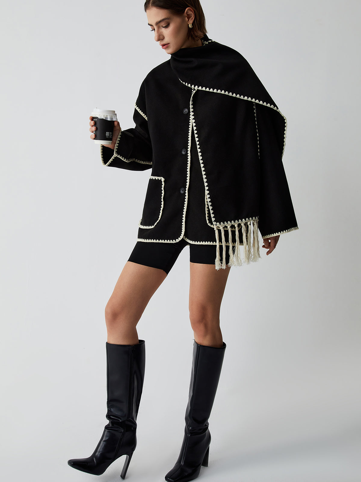 Tailored Jacket with Matching Scarf