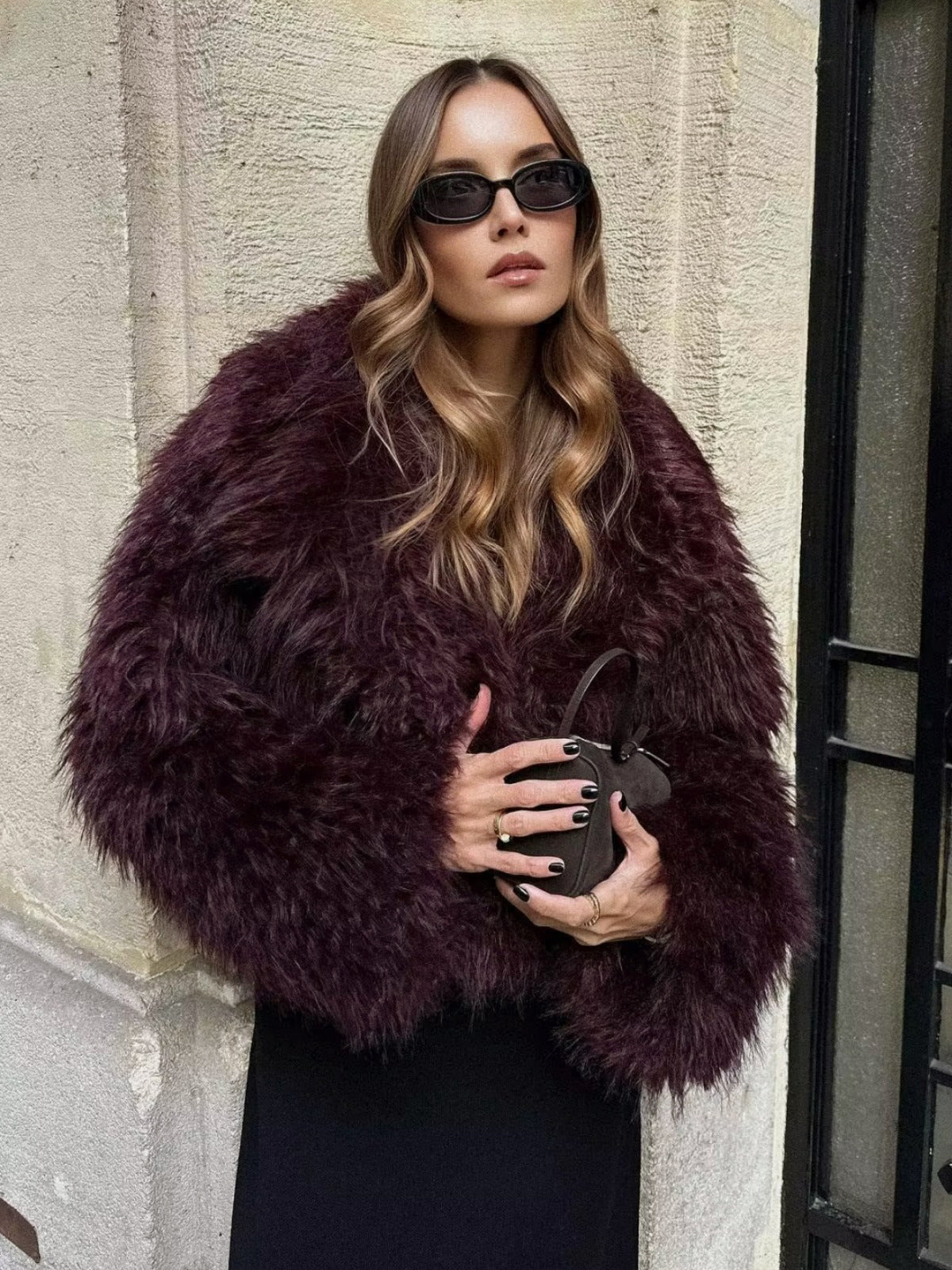 Cropped Faux Fur Coat