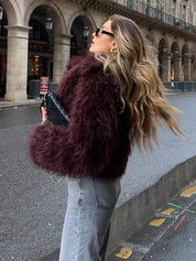 Cropped Faux Fur Coat