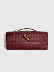 Woven Flap Clutch Handbag