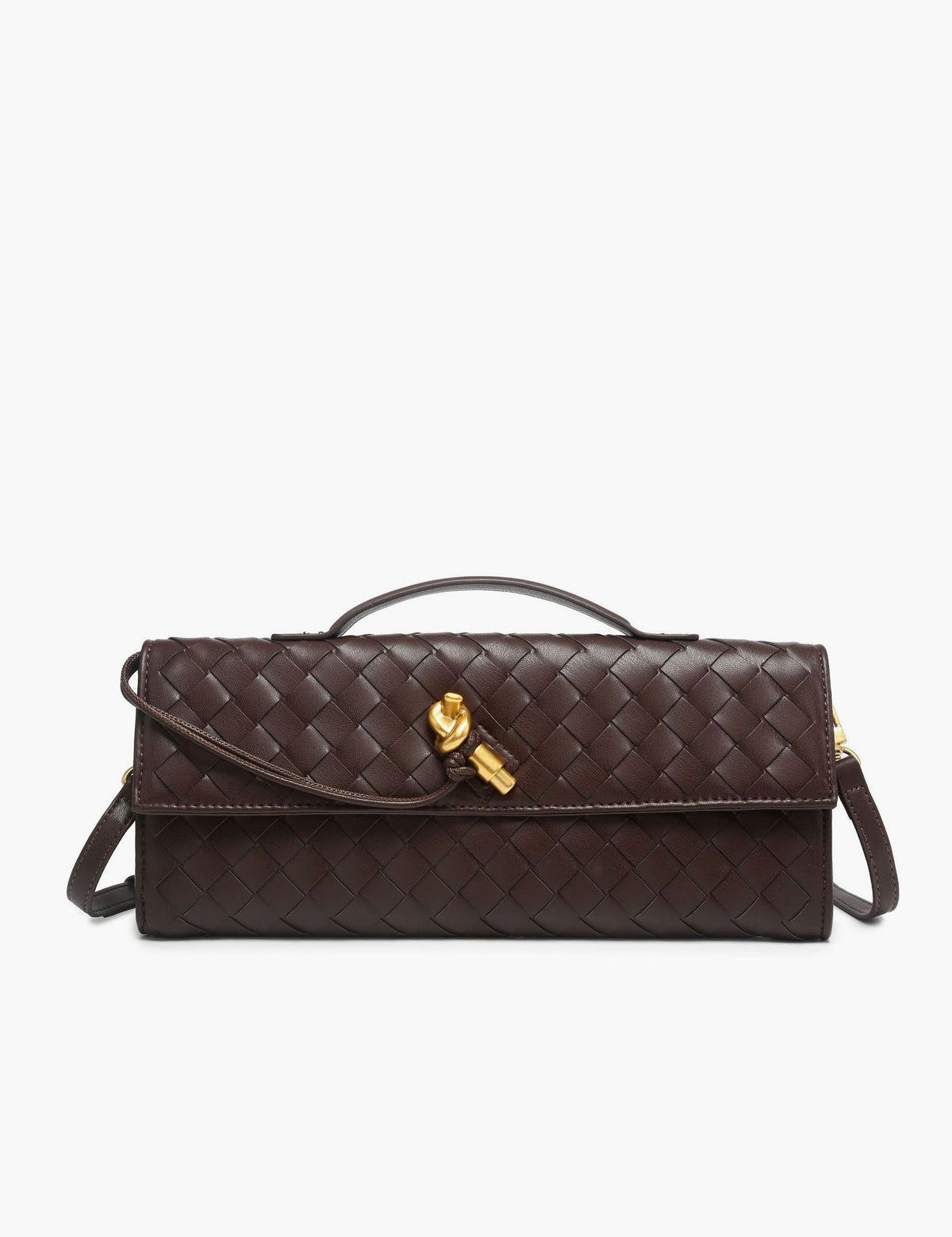 Woven Flap Clutch Handbag