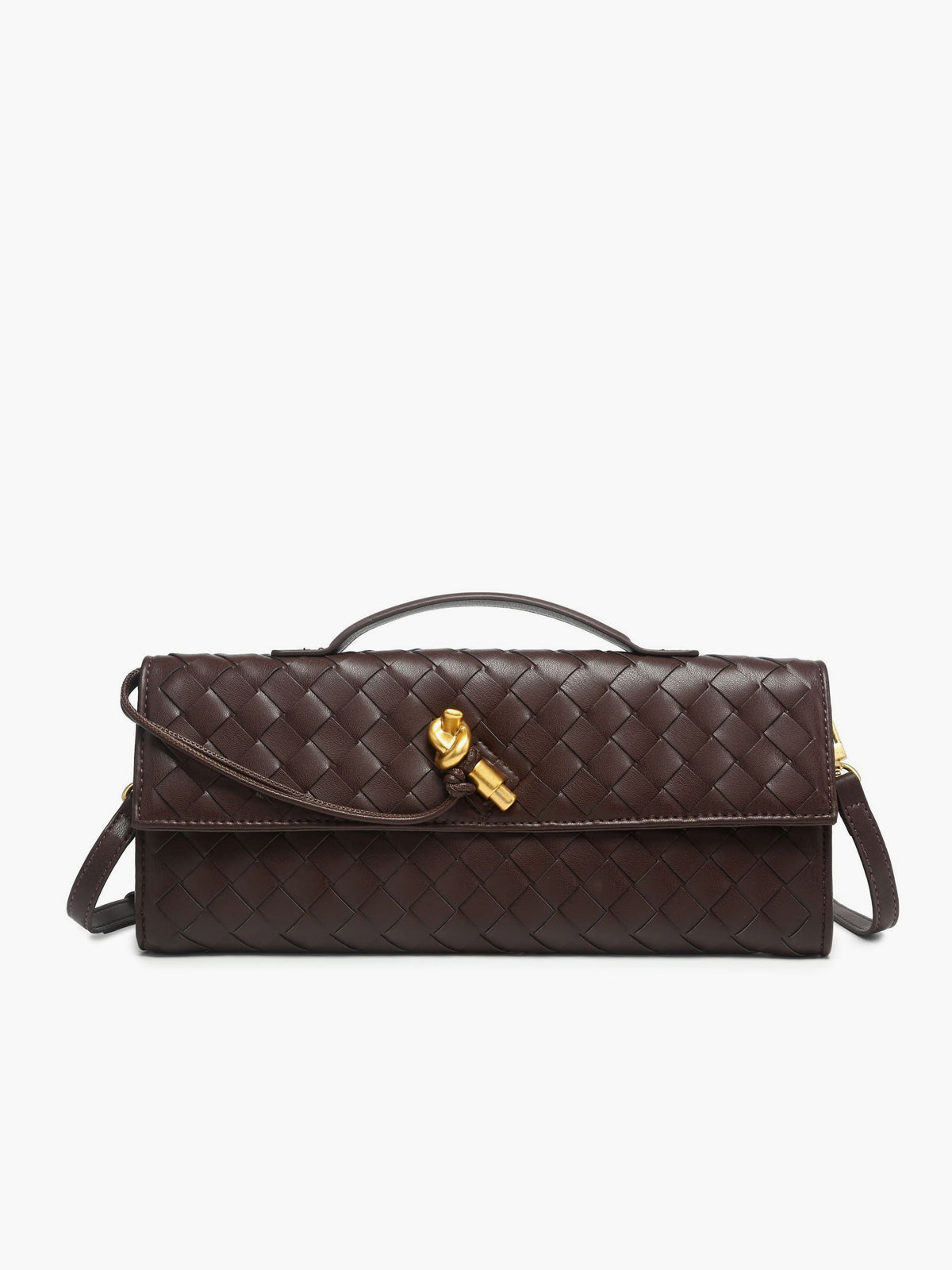 Woven Flap Clutch Handbag
