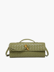 Woven Flap Clutch Handbag