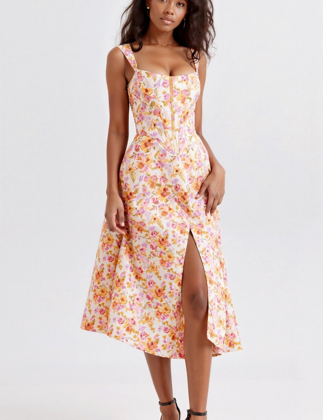 Dahlia Floral Midi Dress