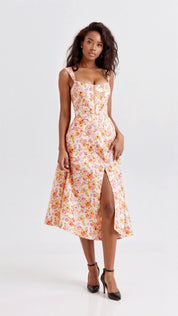 Dahlia Floral Midi Dress