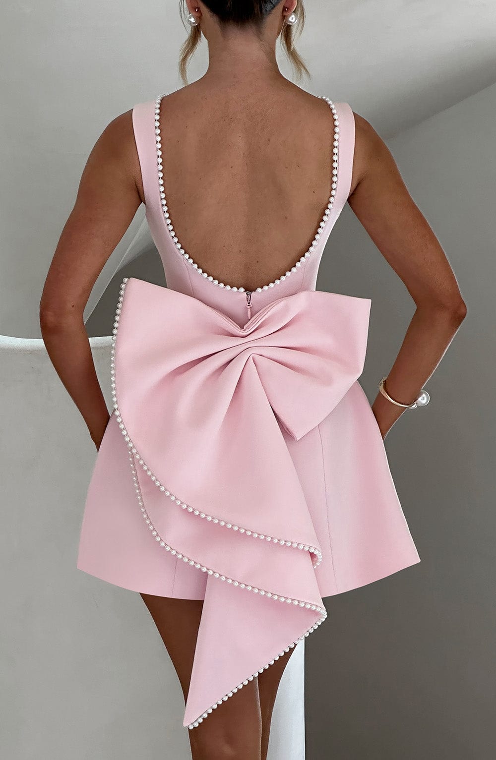 Cute Bow-Back Mini Dress