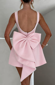 Cute Bow-Back Mini Dress