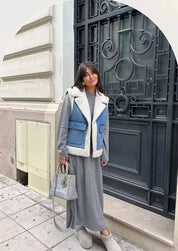 Vintage Shearling Denim Vest