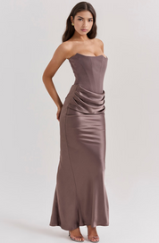 Mia Strapless Corset Maxi Dress