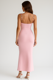 Flower Embroided Maxi Dress