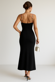 Flower Embroided Maxi Dress