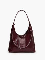 Glossy Soft-Structured Hobo Bag