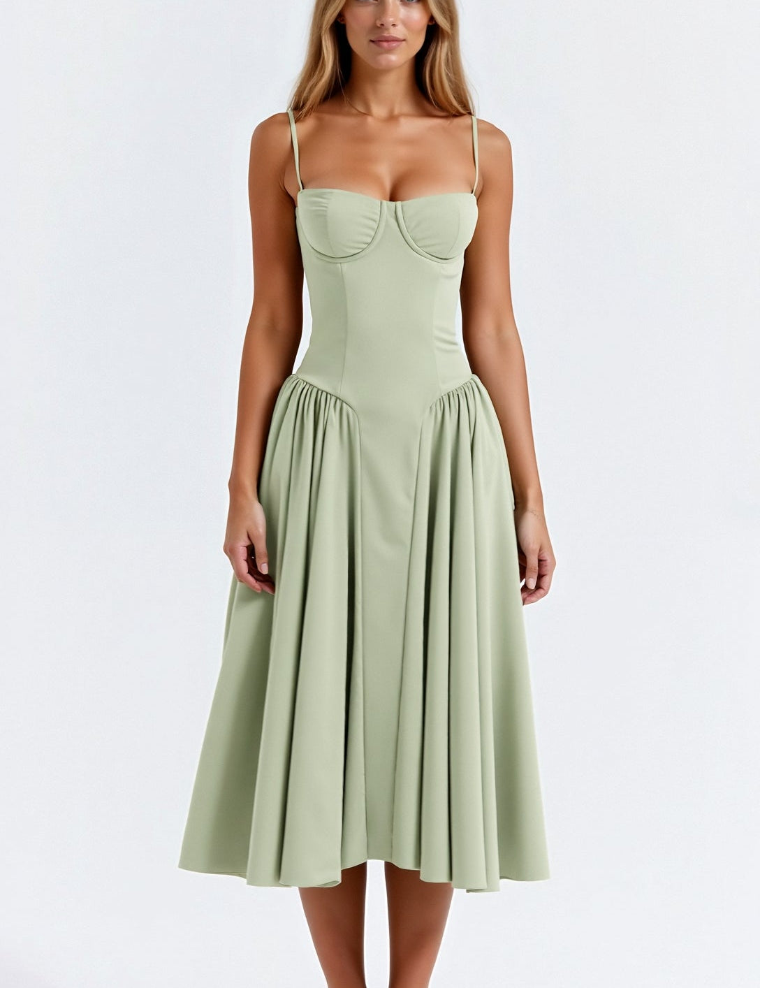 Odette Cute Corset Midi Dress