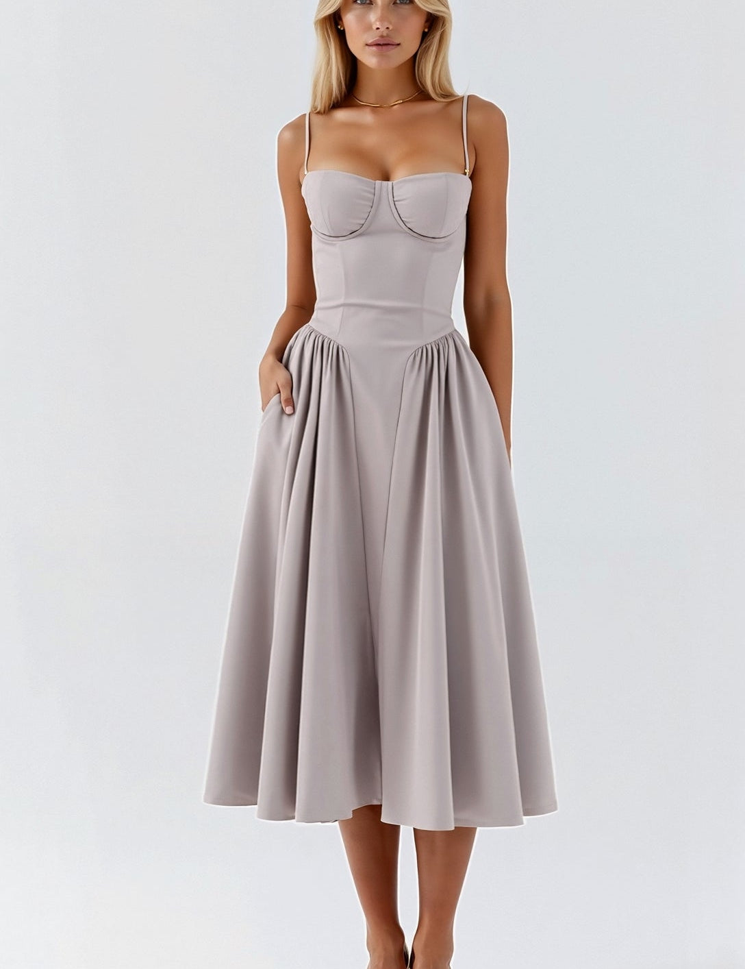 Odette Cute Corset Midi Dress